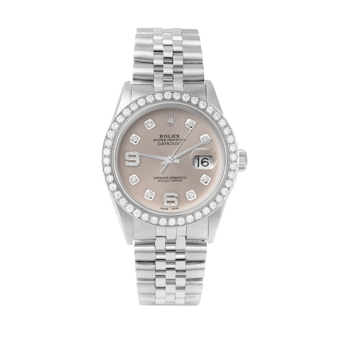 Rolex Datejust 36mm STAINLESS STEEL 16234 Slate  Dial | 6&9 Diamond Hour Markers | 2 ct Diamond Bezel