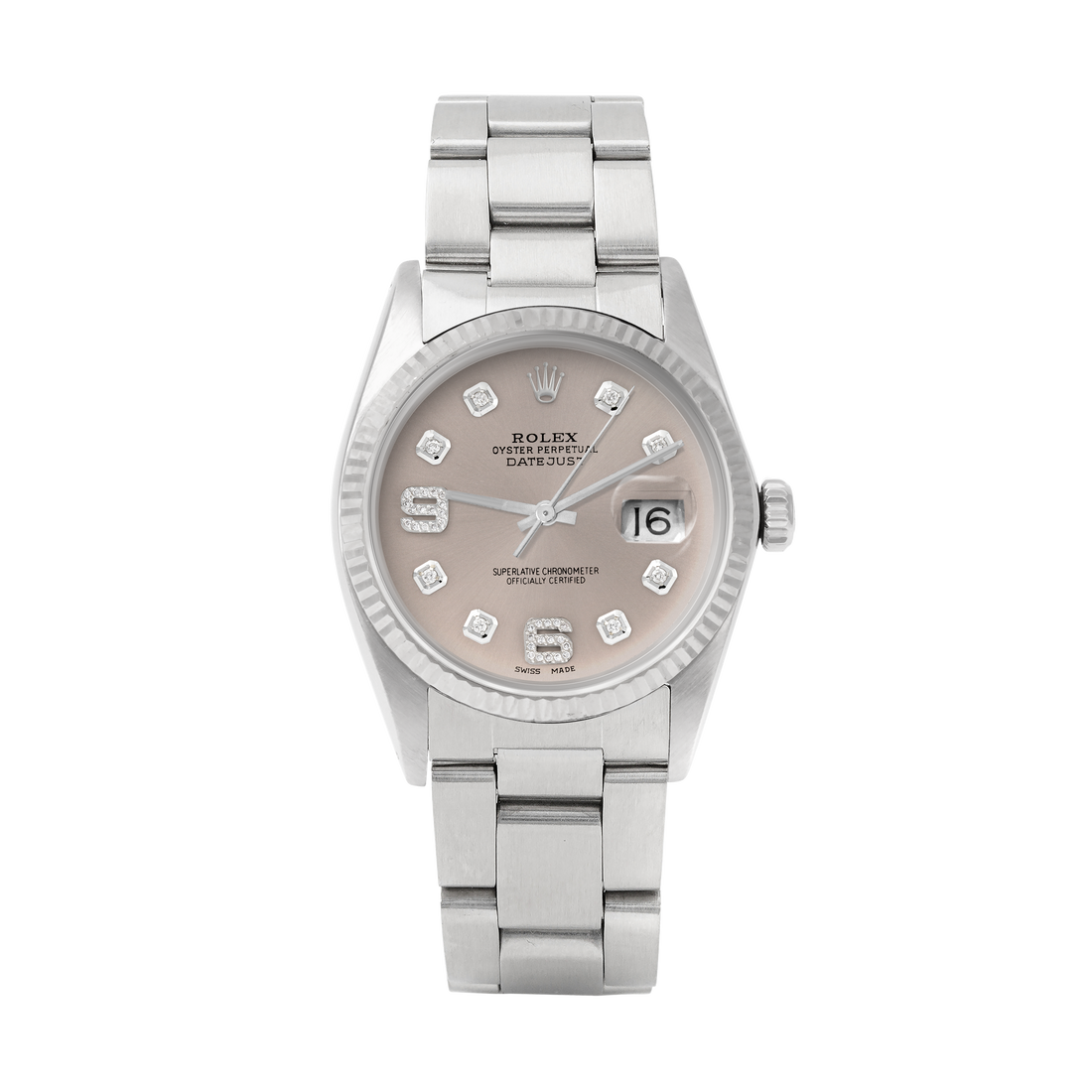 Rolex Datejust 36mm STAINLESS STEEL 16234 Slate Dial| 6&9 Diamond | Fluted bazel