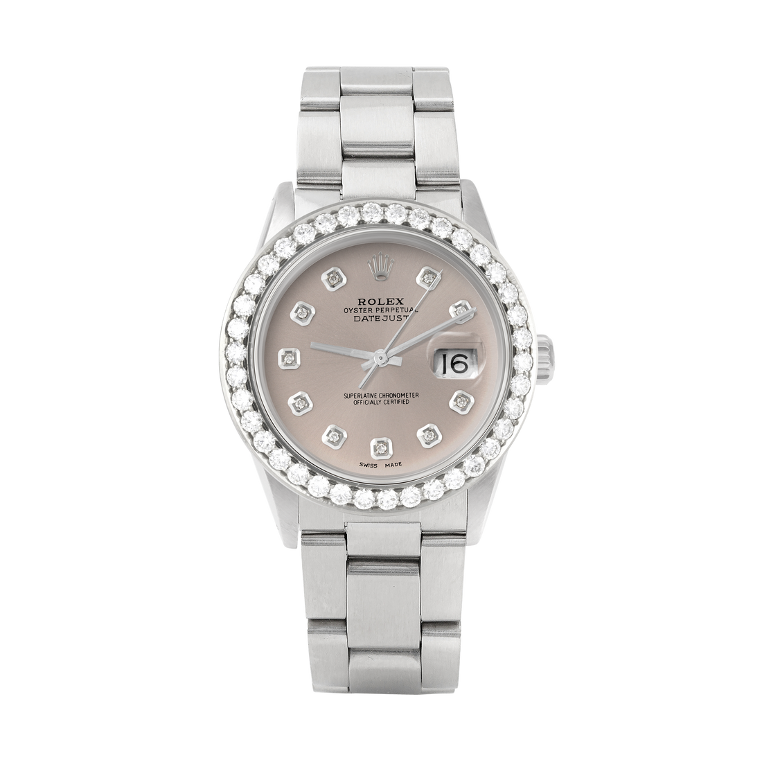 Rolex Datejust 36mm STAINLESS STEEL 16234 Slate Dial | Diamond Hour Markers | 2.5 ct Diamond Bezel