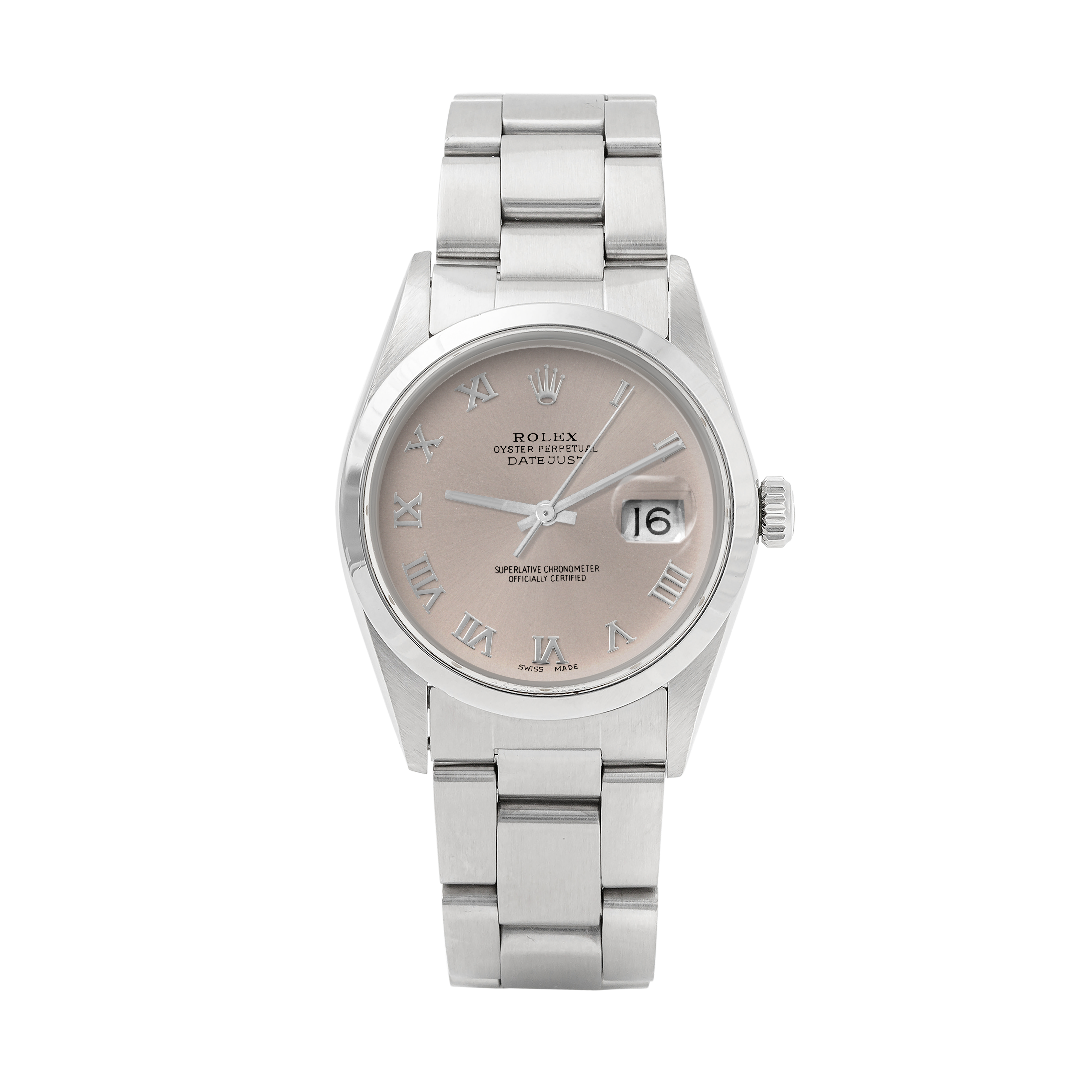 Rolex Datejust 36mm STAINLESS STEEL 16200  Slate Dial | Roman Hour Markers | Smooth Bezel