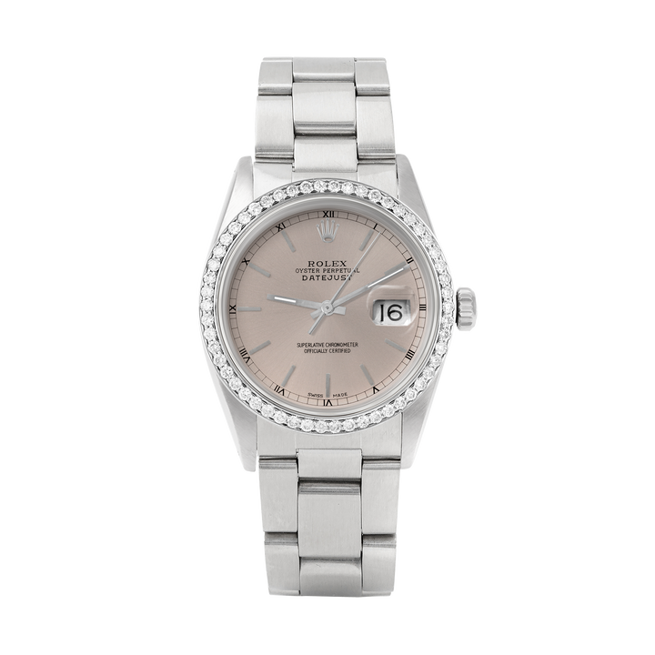 Rolex Datejust 36mm STAINLESS STEEL 16234 Slate  Dial | Sticks Hour Markers, 1ct Diamond Bezel