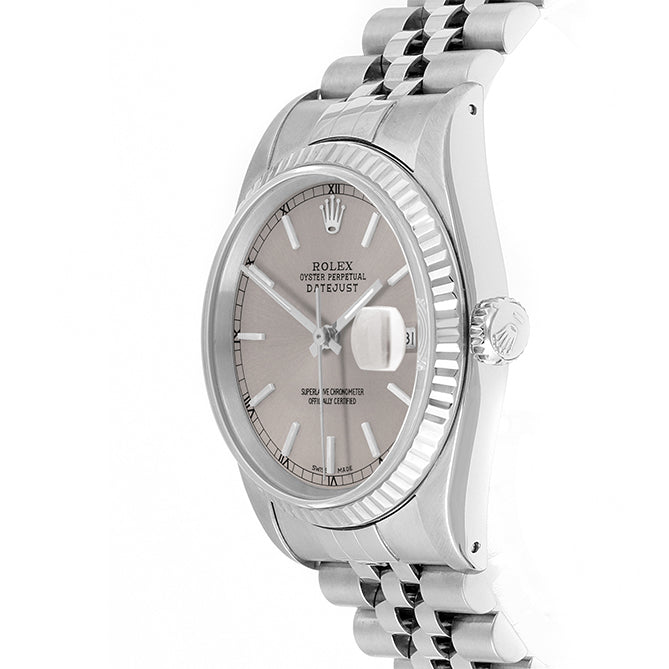 Rolex Datejust 36mm STAINLESS STEEL 16234 Slate Dial | Stick Hour Markers | Fluted  Bezel
