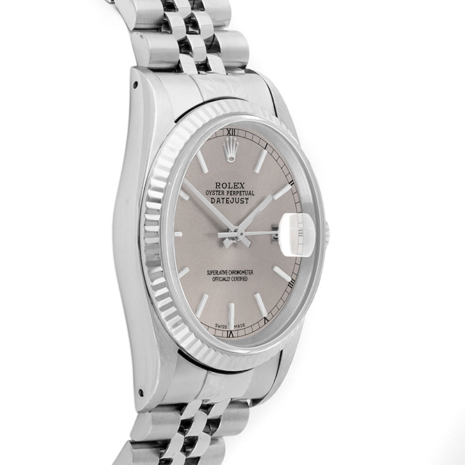 Rolex Datejust 36mm STAINLESS STEEL 16234 Slate Dial | Stick Hour Markers | Fluted  Bezel