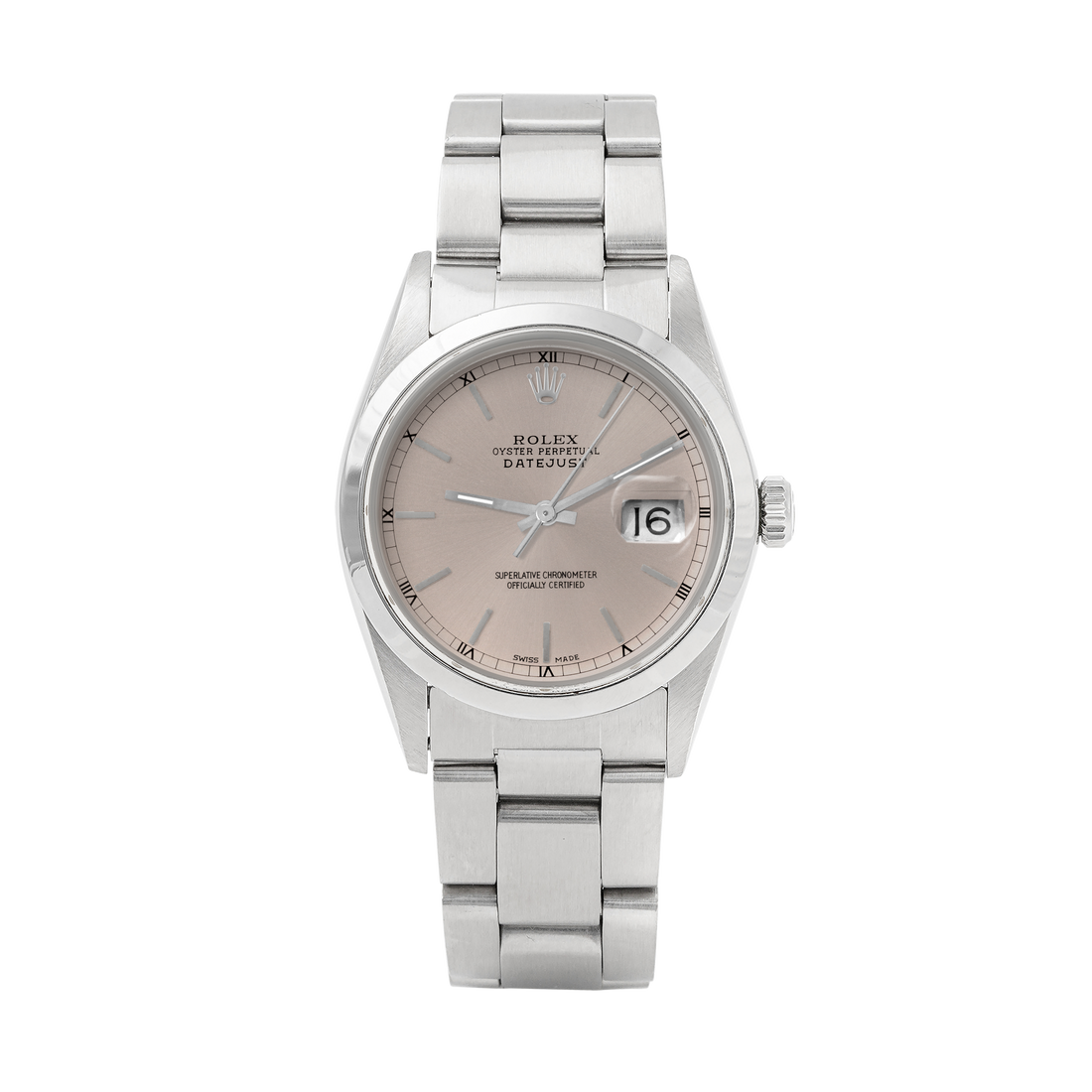 Rolex Datejust 36mm STAINLESS STEEL 16200 Slate Dial | Stick Hour Markers | Smooth  Bezel (Copy)