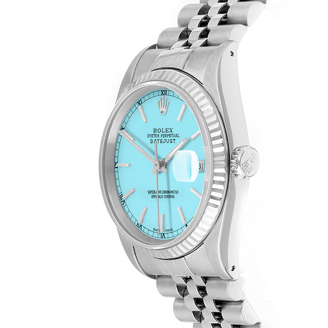 Rolex Datejust 36mm STAINLESS STEEL 16234 Slate Dial | Stick Hour Markers | Fluted  Bezel