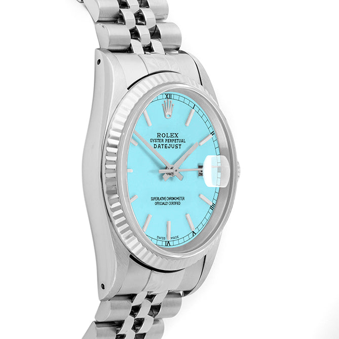 Rolex Datejust 36mm STAINLESS STEEL 16234 Slate Dial | Stick Hour Markers | Fluted  Bezel