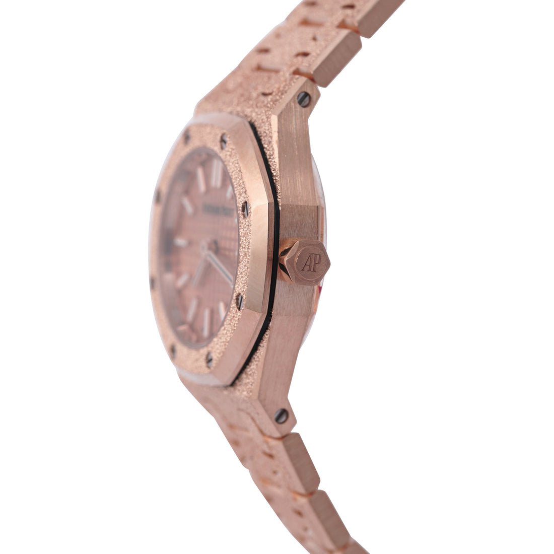 Audemars Piguet Royal Oak Frosted Ladies 67630BA Rose Gold Pink Stick Dial