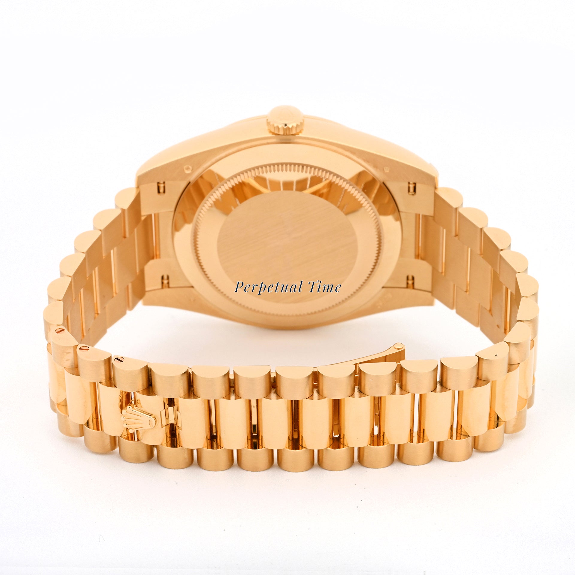 Rolex Day-Date 40 Yellow Gold 228238 Champagne Diamond Baguette Dial, Fluted Bezel