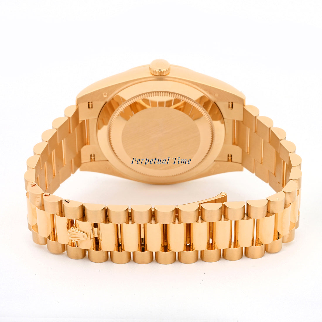 Rolex Day-Date 40 Yellow Gold 228238 Champagne Diamond Baguette Dial, Fluted Bezel