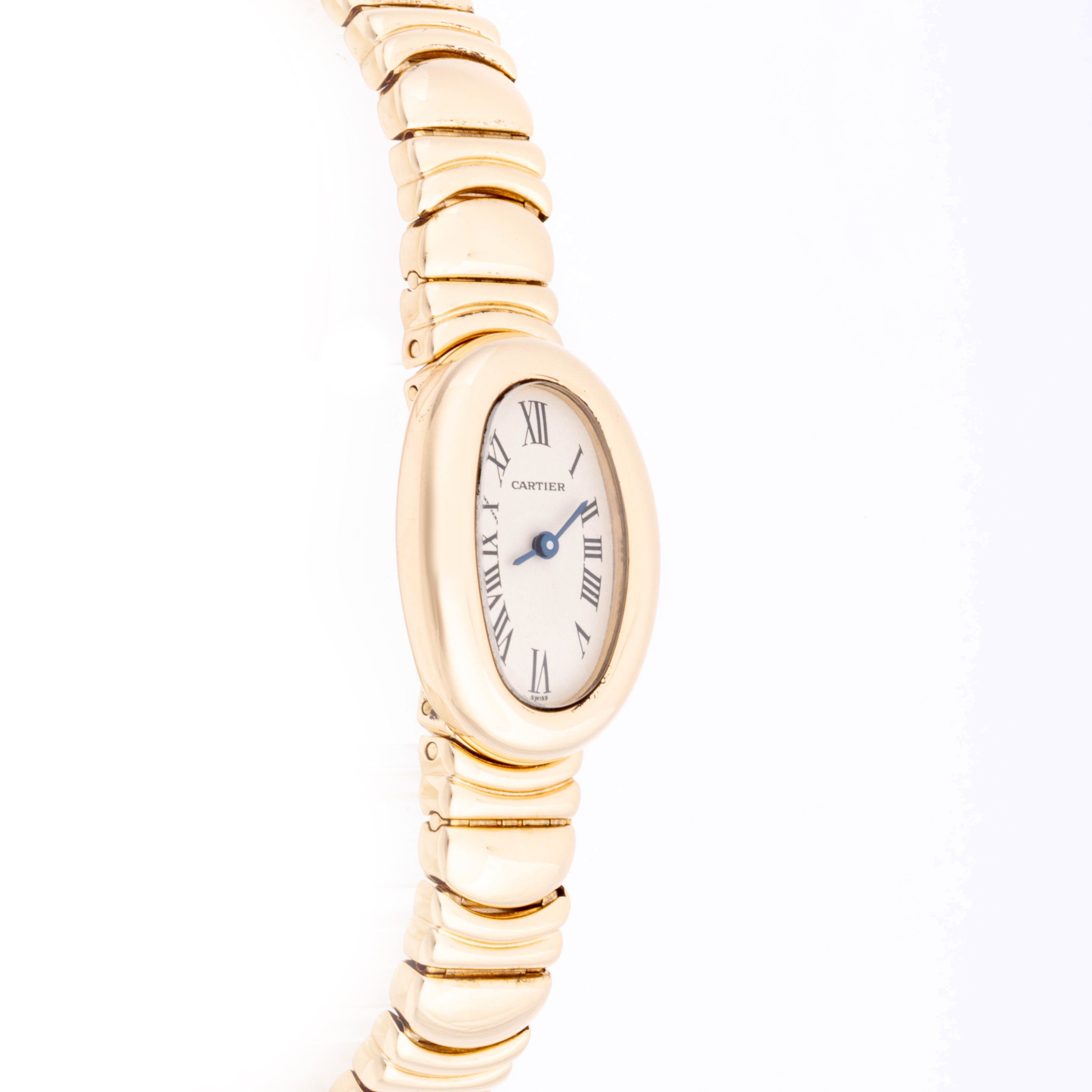 Cartier Baignoire 18mm Yellow Gold 1960 White  Dial | Roman Numerals hour markers, Smooth bezel