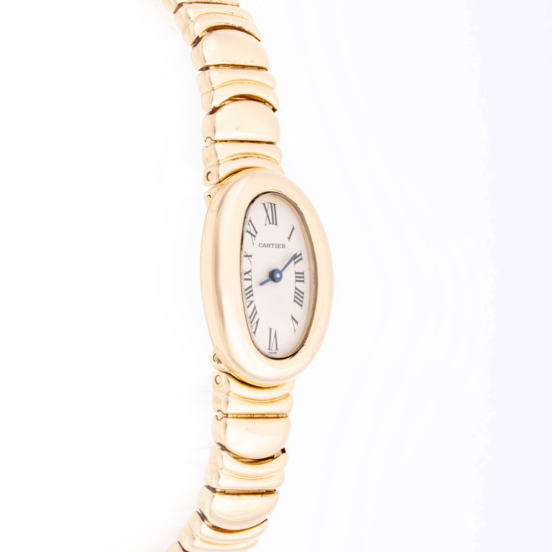 Cartier Baignoire 18mm Yellow Gold 1960 White  Dial | Roman Numerals hour markers, Smooth bezel