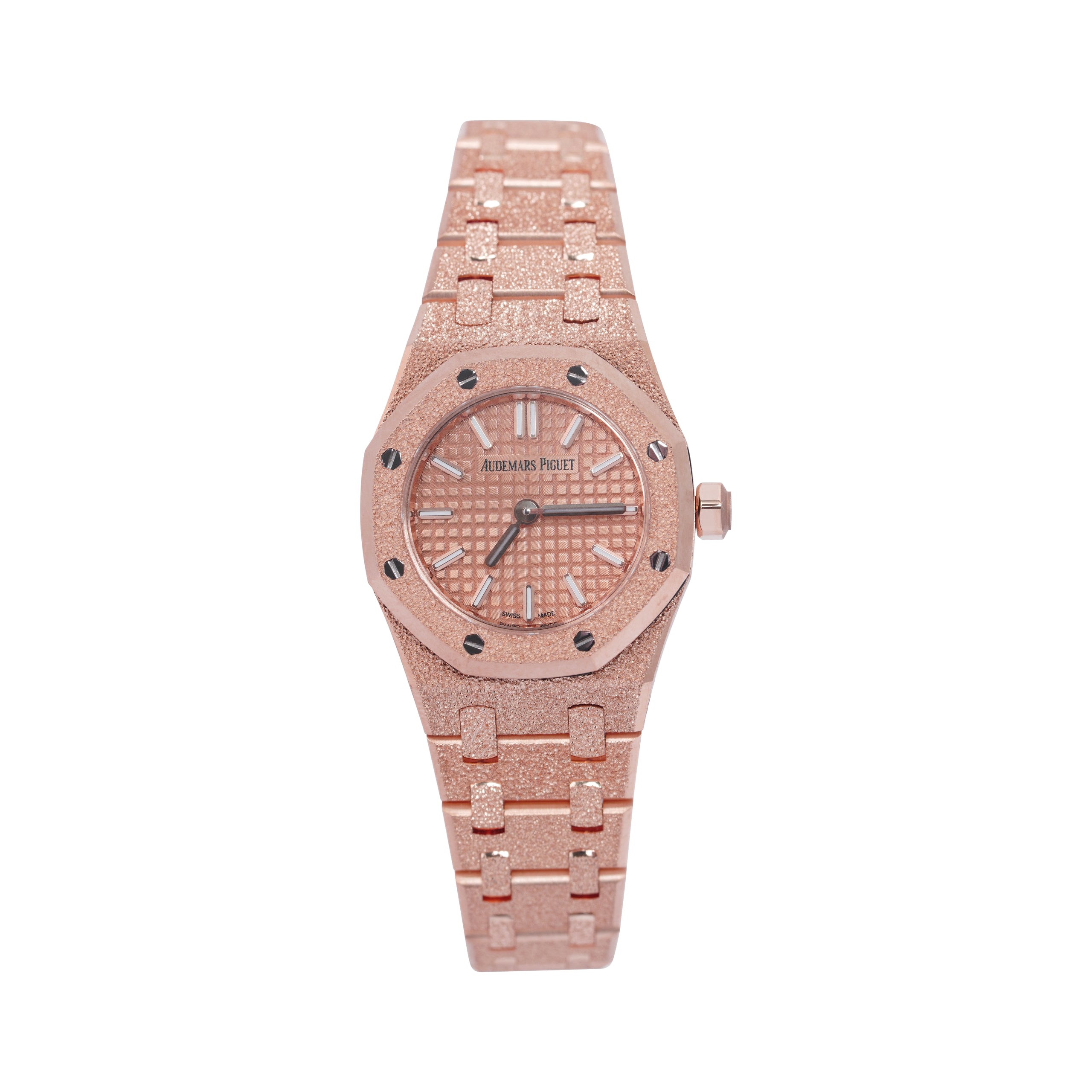 Audemars Piguet Royal Oak Frosted Ladies 67630BA Rose Gold Pink Stick Dial