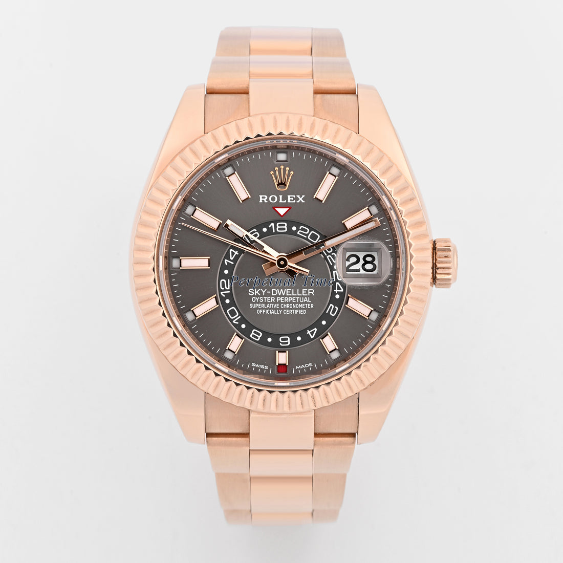 Rolex Sky-Dweller 326935 Rose Gold Slate Dial on Oyster Band
