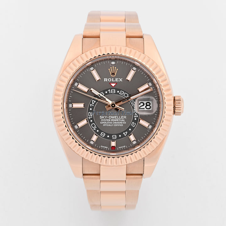 Rolex Sky-Dweller 326935 Rose Gold Slate Dial on Oyster Band
