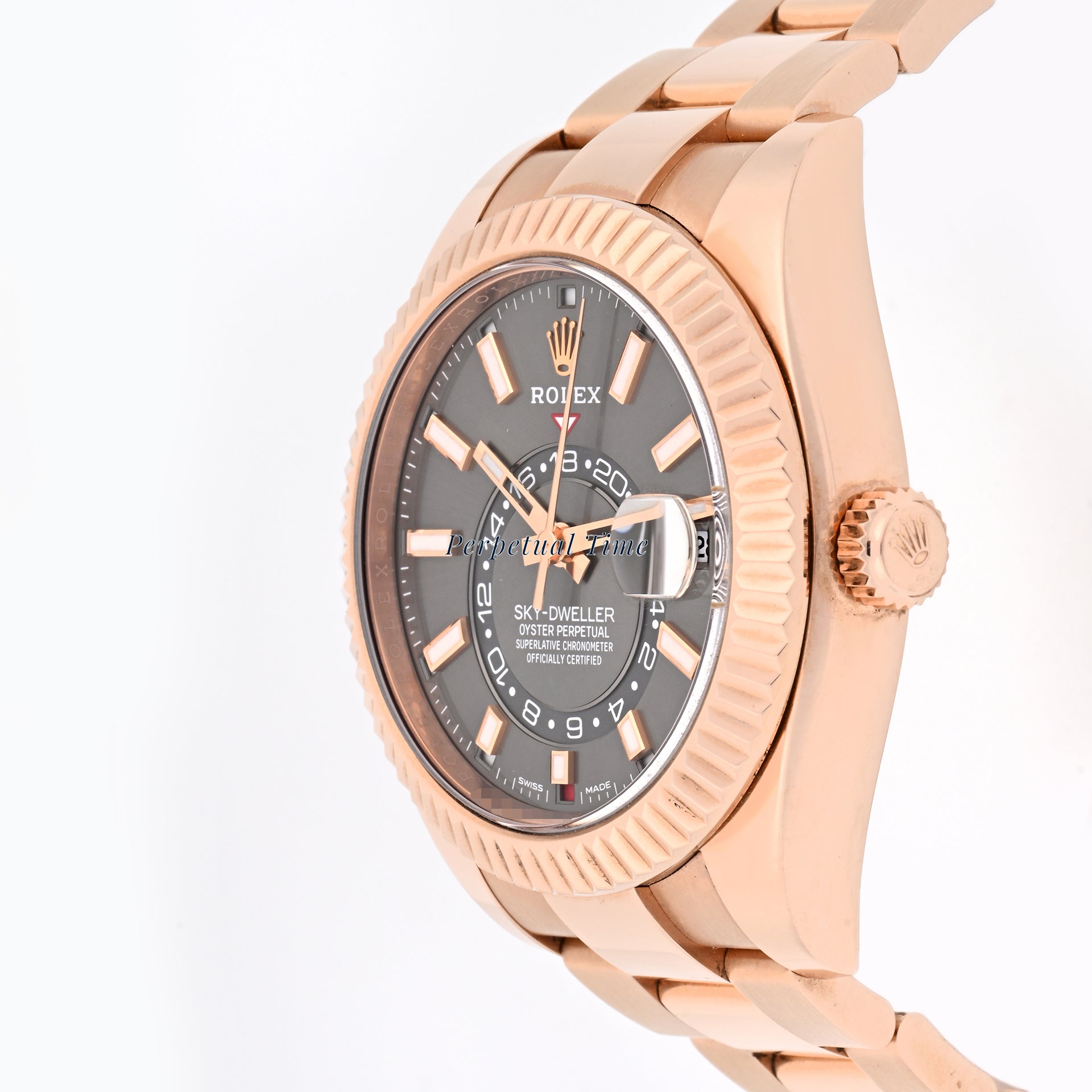 Rolex Sky-Dweller 326935 Rose Gold Slate Dial on Oyster Band
