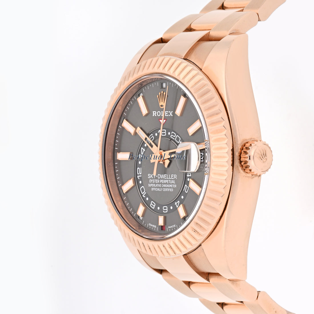 Rolex Sky-Dweller 326935 Rose Gold Slate Dial on Oyster Band