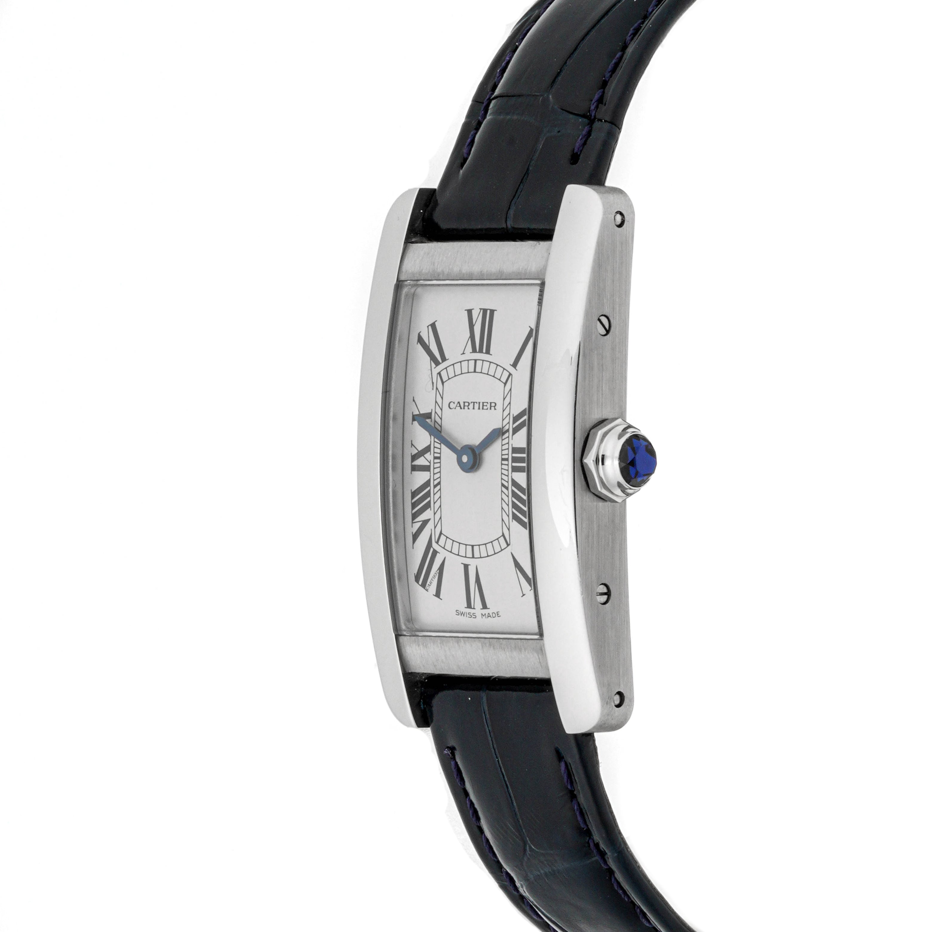 Cartier Tank Américaine 34.8 x 19 mm Stainless Steel 4274 Silver  Dial | Roman Numerals hour markers, Smooth bezel