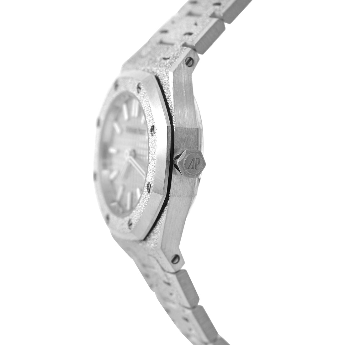 Audemars Piguet Royal Oak Frosted Ladies 67630BA White Gold Silver Stick Dial