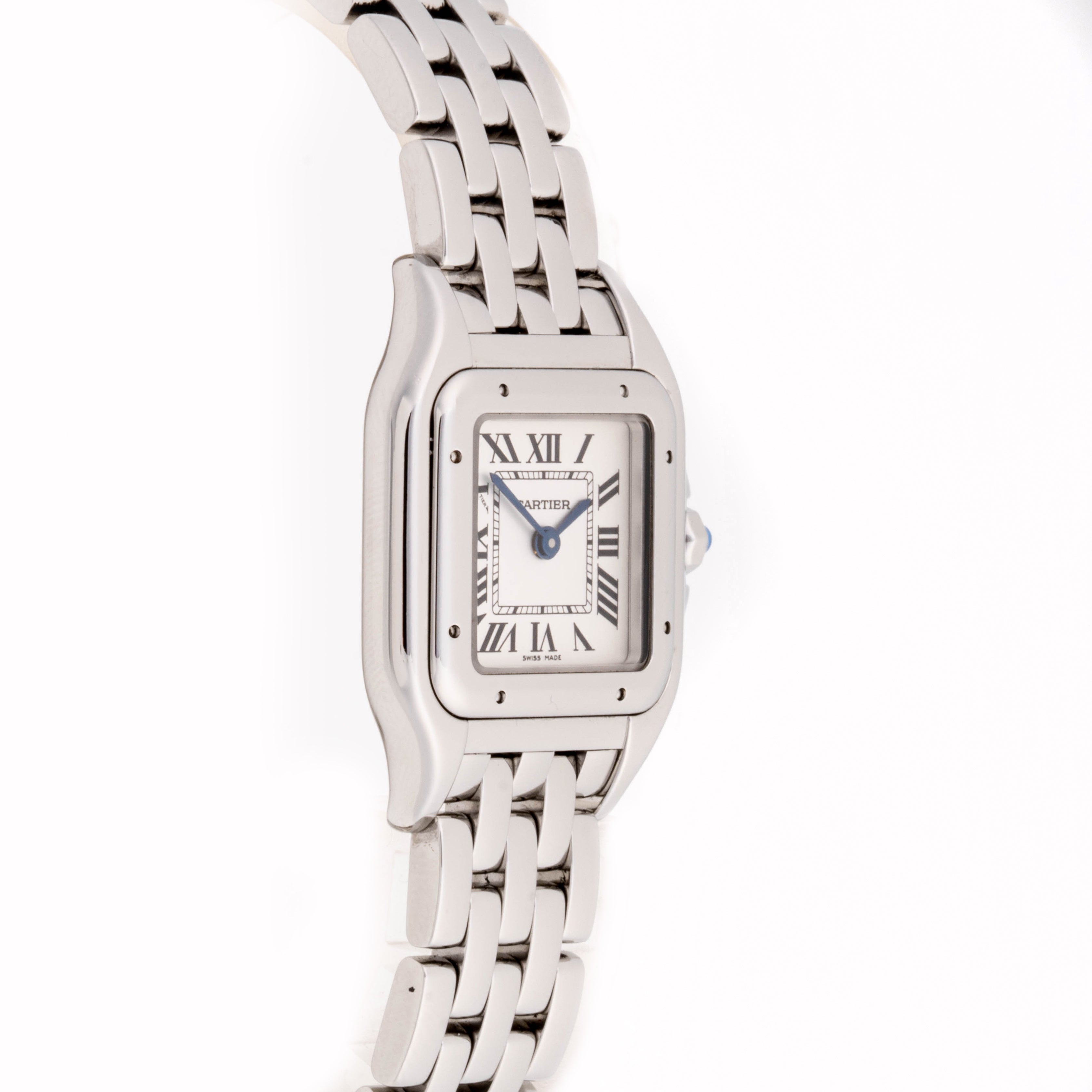 Cartier Panthère 23 mm x 30 mm Stainless Steel 4022 White  Dial | Roman Numerals hour markers, Smooth bezel