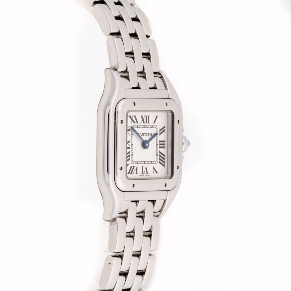 Cartier Panthère 23 mm x 30 mm Stainless Steel 4022 White  Dial | Roman Numerals hour markers, Smooth bezel