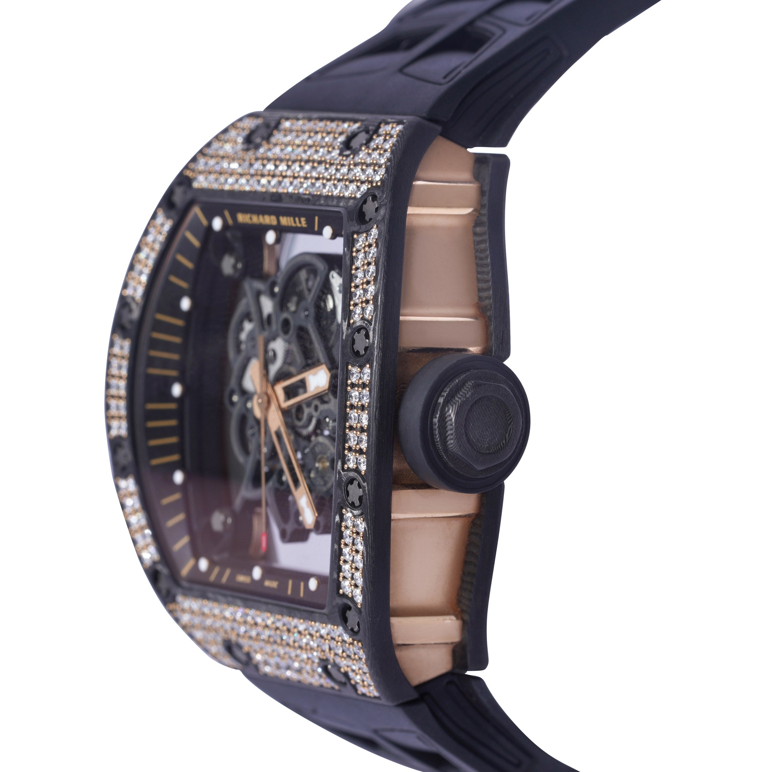 Richard Mille Bubba Watson RM055 |Skelton Dial | Diamond bezel | Rubber Strap|