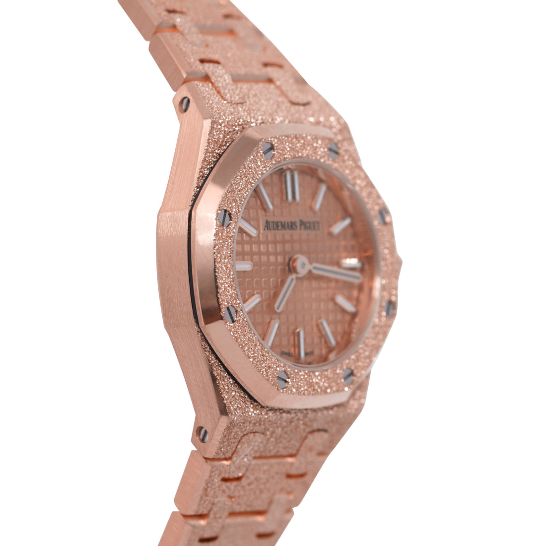 Audemars Piguet Royal Oak Frosted Ladies 67630BA Rose Gold Pink Stick Dial