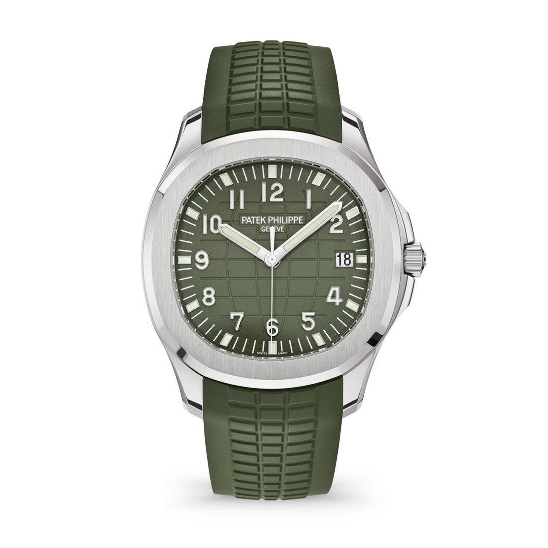 Patek Philippe Aquanaut White Gold 40mm 5168G-010 | Green Dial | Green Rubber Band