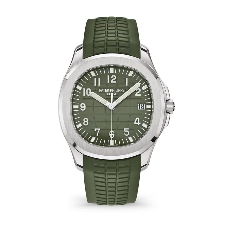 Patek Philippe Aquanaut White Gold 40mm 5168G-010 | Green Dial | Green Rubber Band