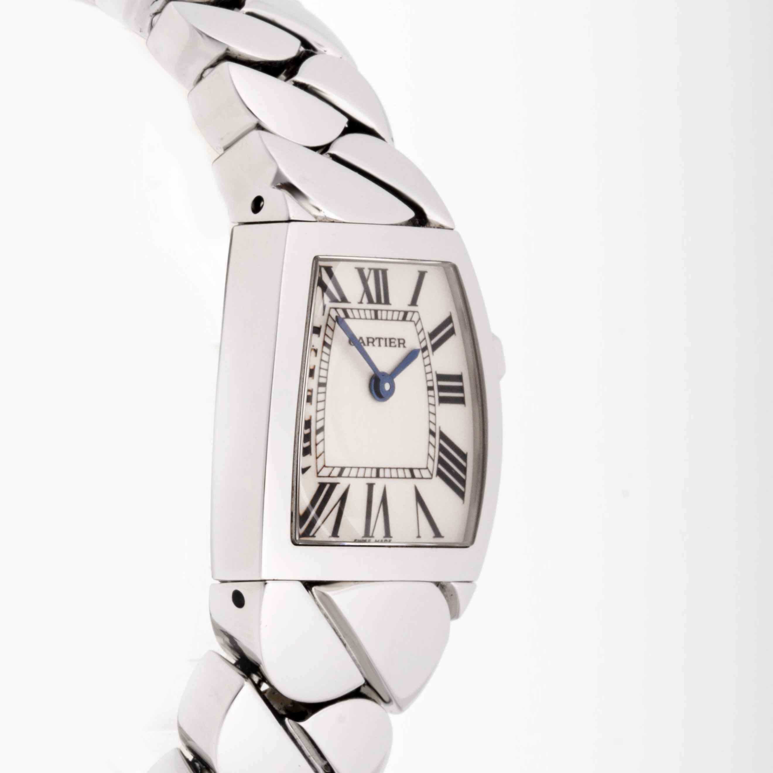 Cartier La Dona 22 mm Stainless Steel 2902 White  Dial | Roman Numerals hour markers, Smooth bezel