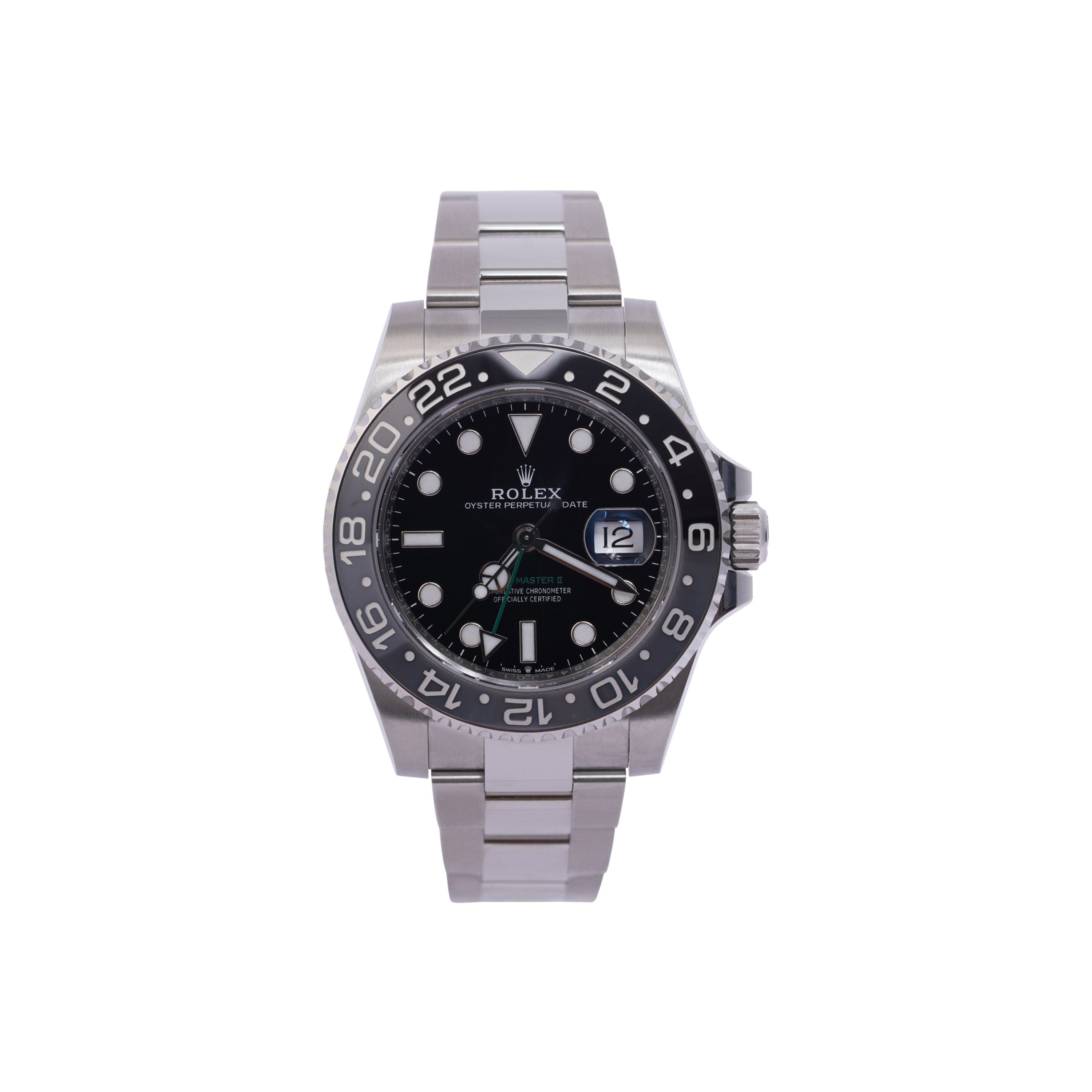 ROLEX GMT MASTER II BRUCE WAYNE STAINLESS STEEL 40MM 126710GRNR| CERAMIC BEZEL | OYSTER BAND |