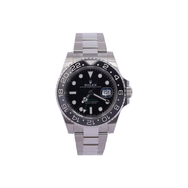 ROLEX GMT MASTER II BRUCE WAYNE STAINLESS STEEL 40MM 126710GRNR| CERAMIC BEZEL | OYSTER BAND |