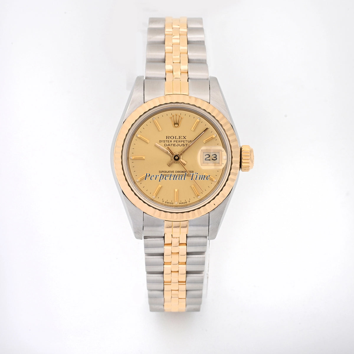 Rolex Datejust Lady Champagne Stick Dial on Jubilee 69173
