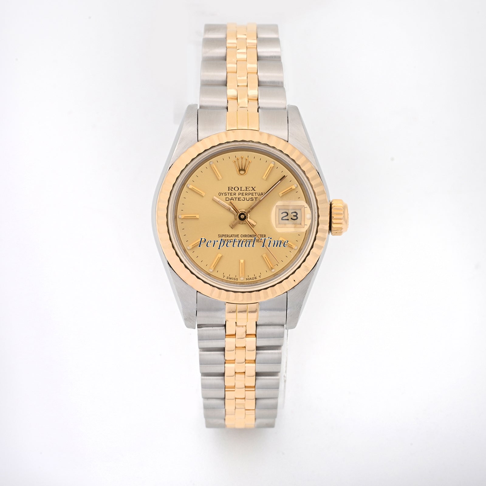 Rolex Datejust Lady Champagne Stick Dial on Jubilee band 69173 Papers 1995