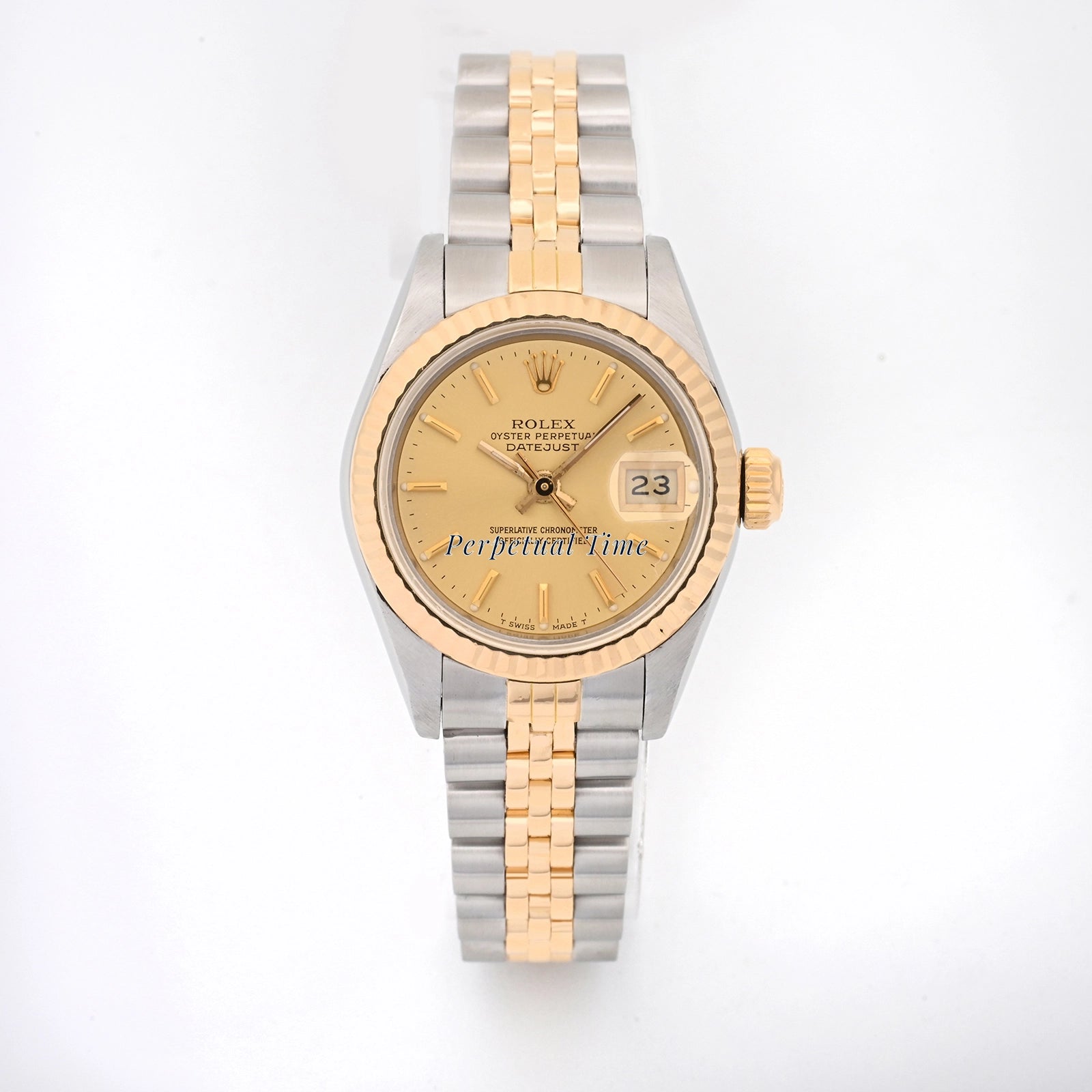 Rolex Datejust Lady Champagne Stick Dial on Jubilee 69173 Papers 1995