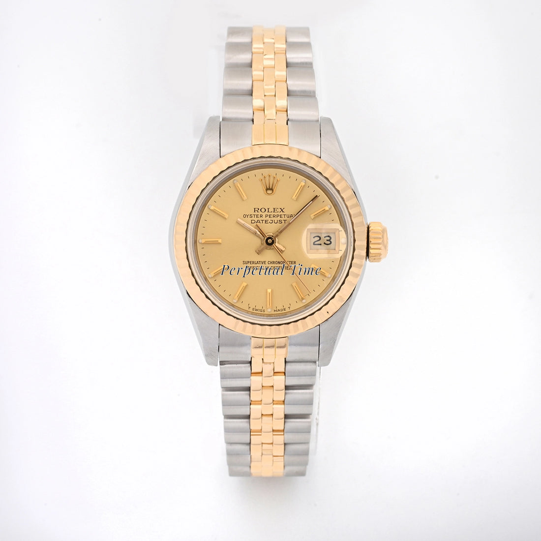 Rolex Datejust Lady Champagne Stick Dial on Jubilee 69173