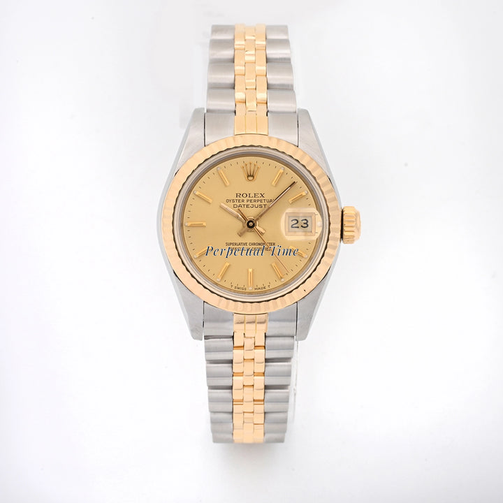 Rolex Datejust Lady Champagne Stick Dial on Jubilee 69173