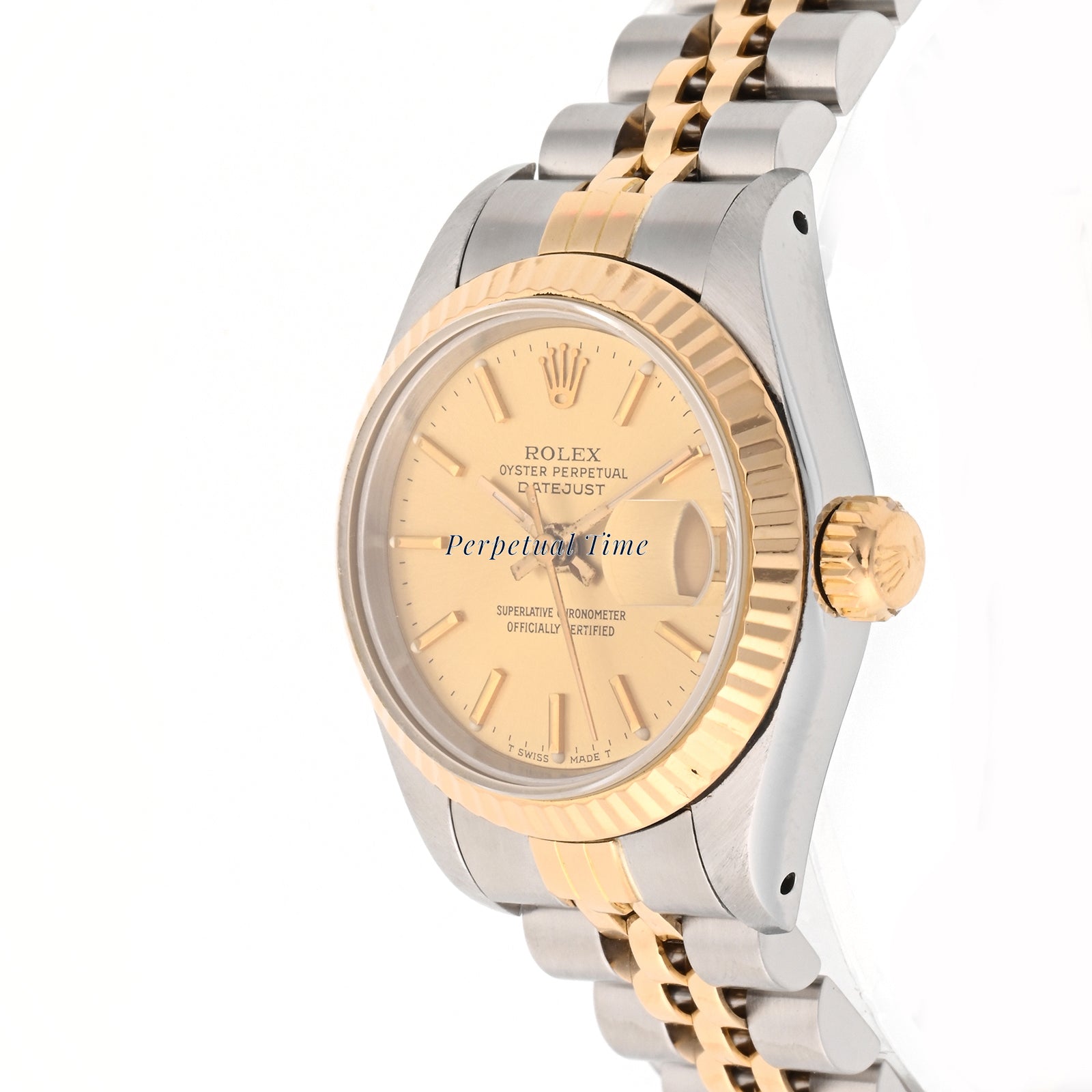 Rolex Datejust Lady Champagne Stick Dial on Jubilee band 69173