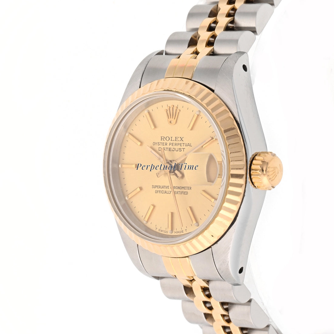 Rolex Datejust Lady Champagne Stick Dial on Jubilee 69173 Service Papers 2020
