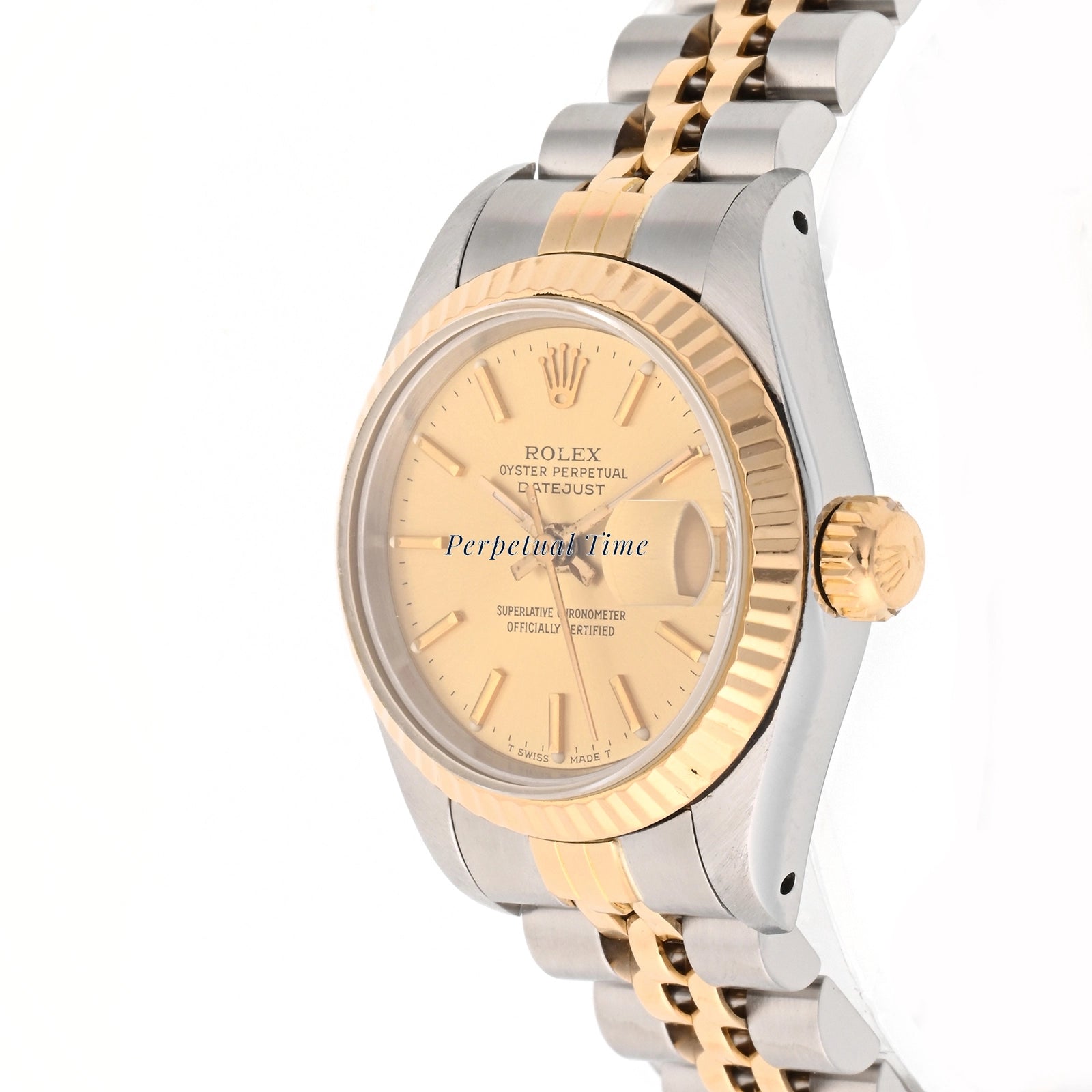 Rolex Datejust Lady Champagne Stick Dial on Jubilee 69173 Papers 1995