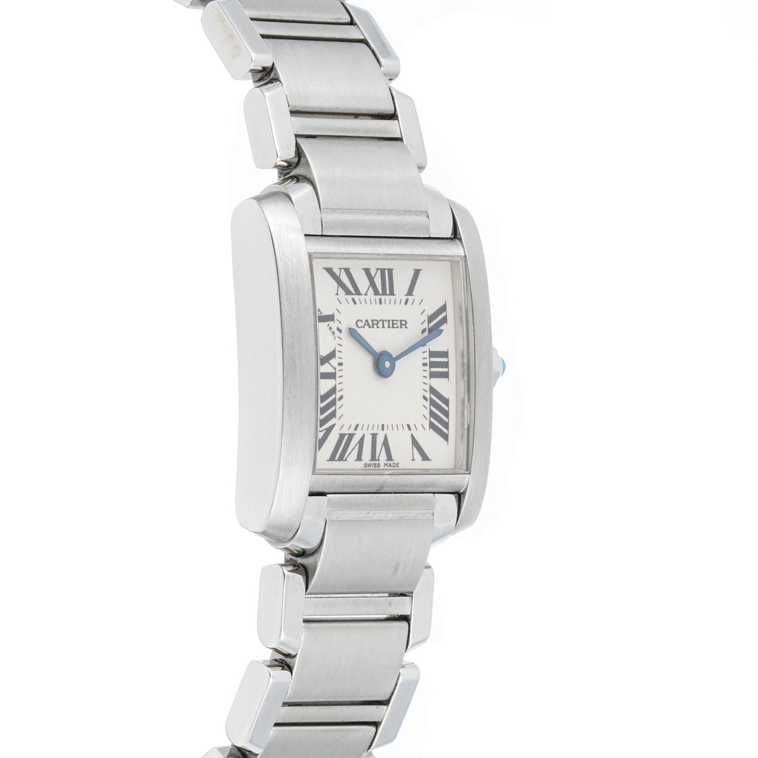 Cartier Tank Française 20x25mm Stainless Steel & Yellow Gold 2384 Off-White Dial | Roman Numerals hour markers, Smooth bezel