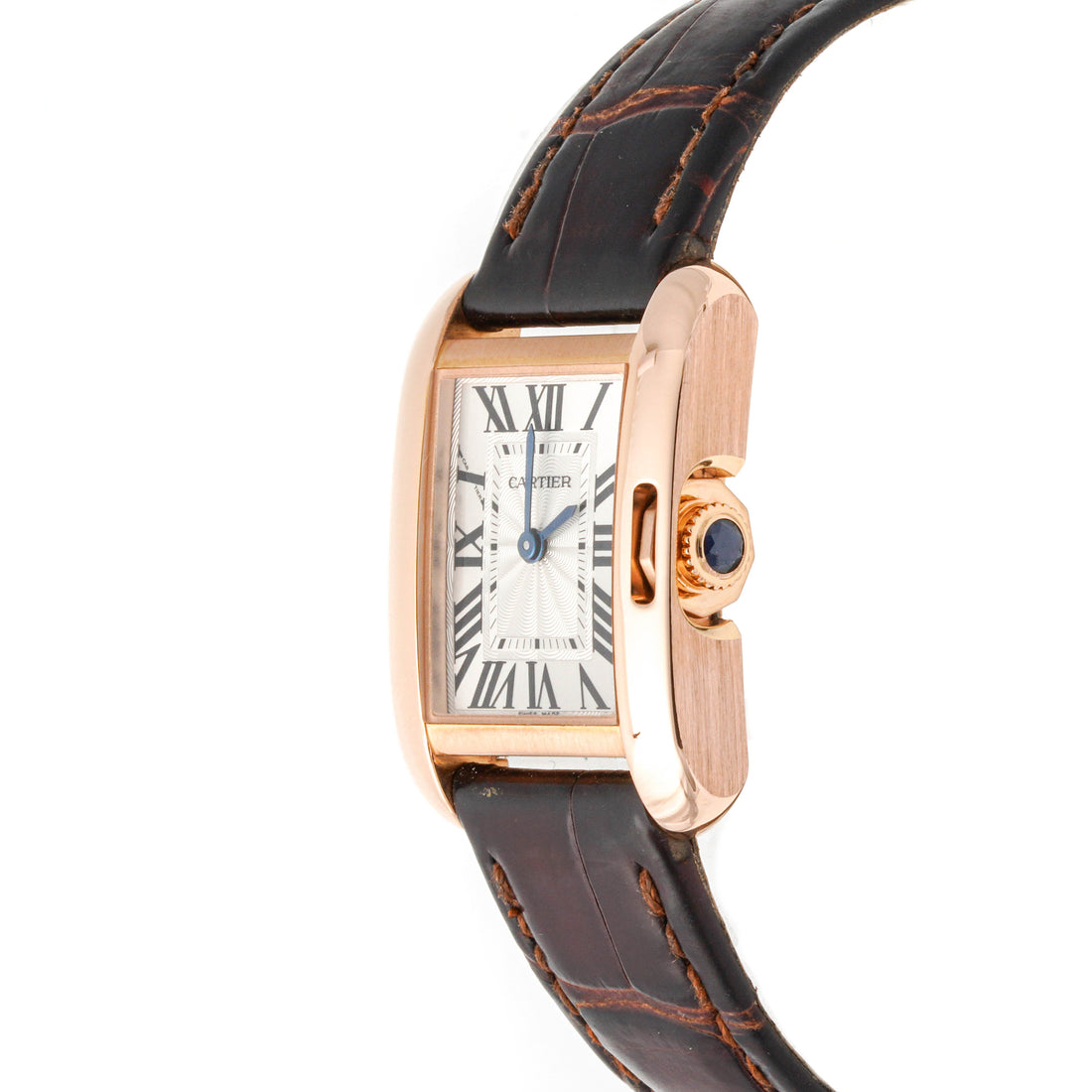 Cartier Tank Anglaise 23x30 mm Rose Gold 3580 Silver Dial | Roman Numerals hour markers, Smooth bezel