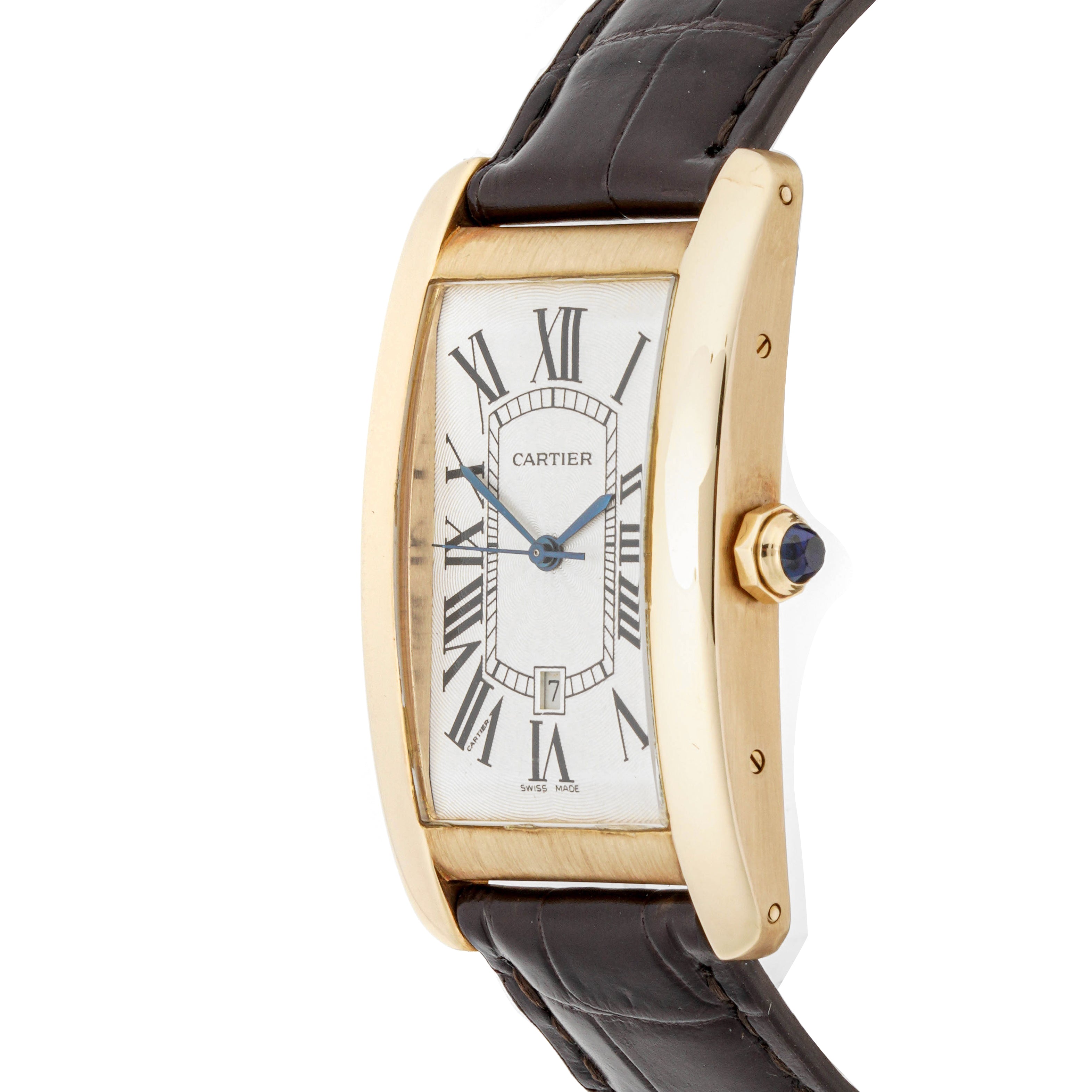 Cartier Tank Américaine 27 x 45 mm Yellow Gold 1740 Off-white  Dial | Roman Numerals hour markers