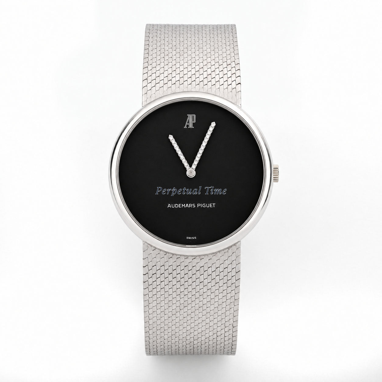 Audemars Piguet Vintage Dress Watch 5266BC 18K White Gold Black Diamond Dial