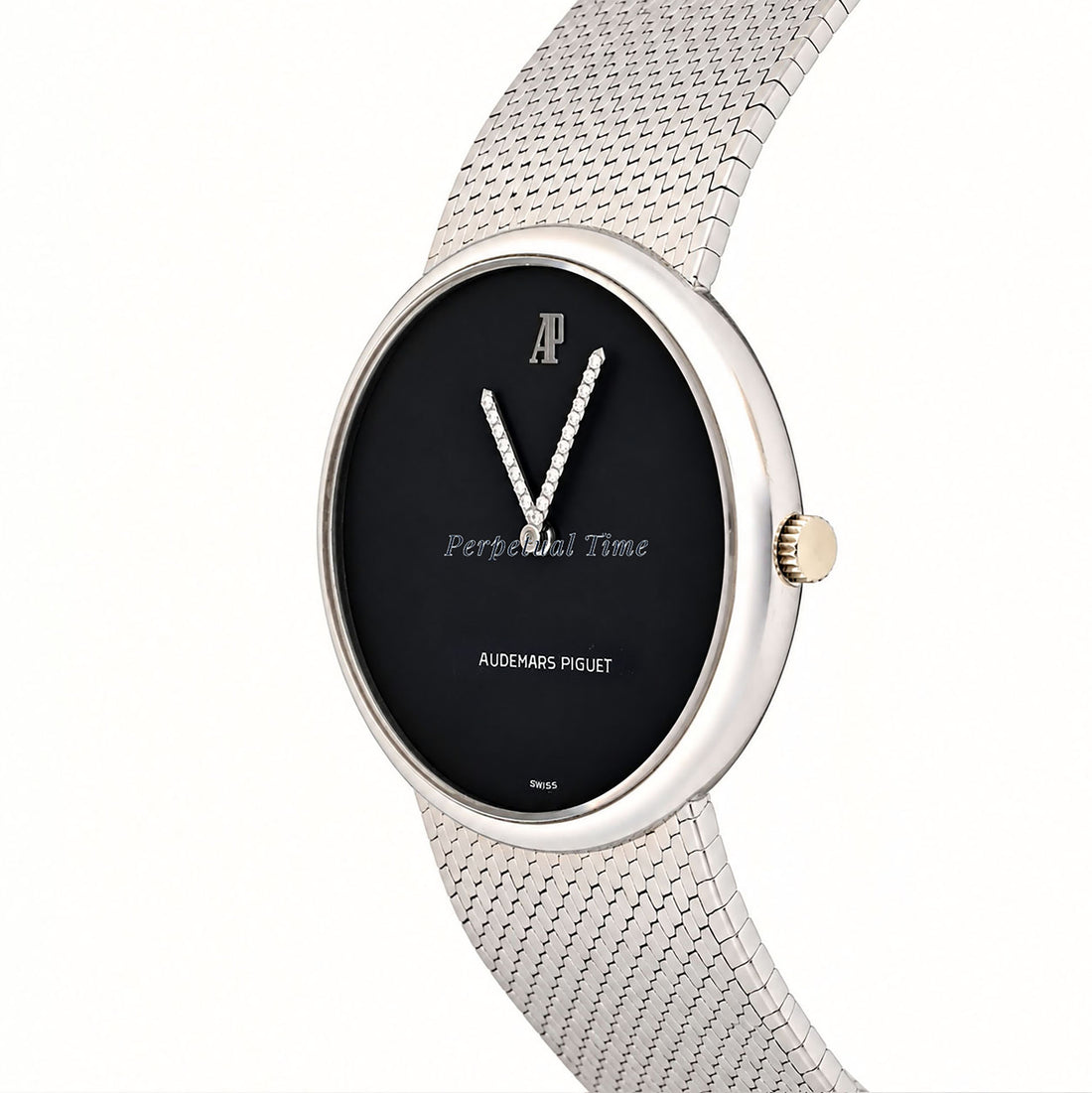 Audemars Piguet Vintage Dress Watch 5266BC 18K White Gold Black Diamond Dial