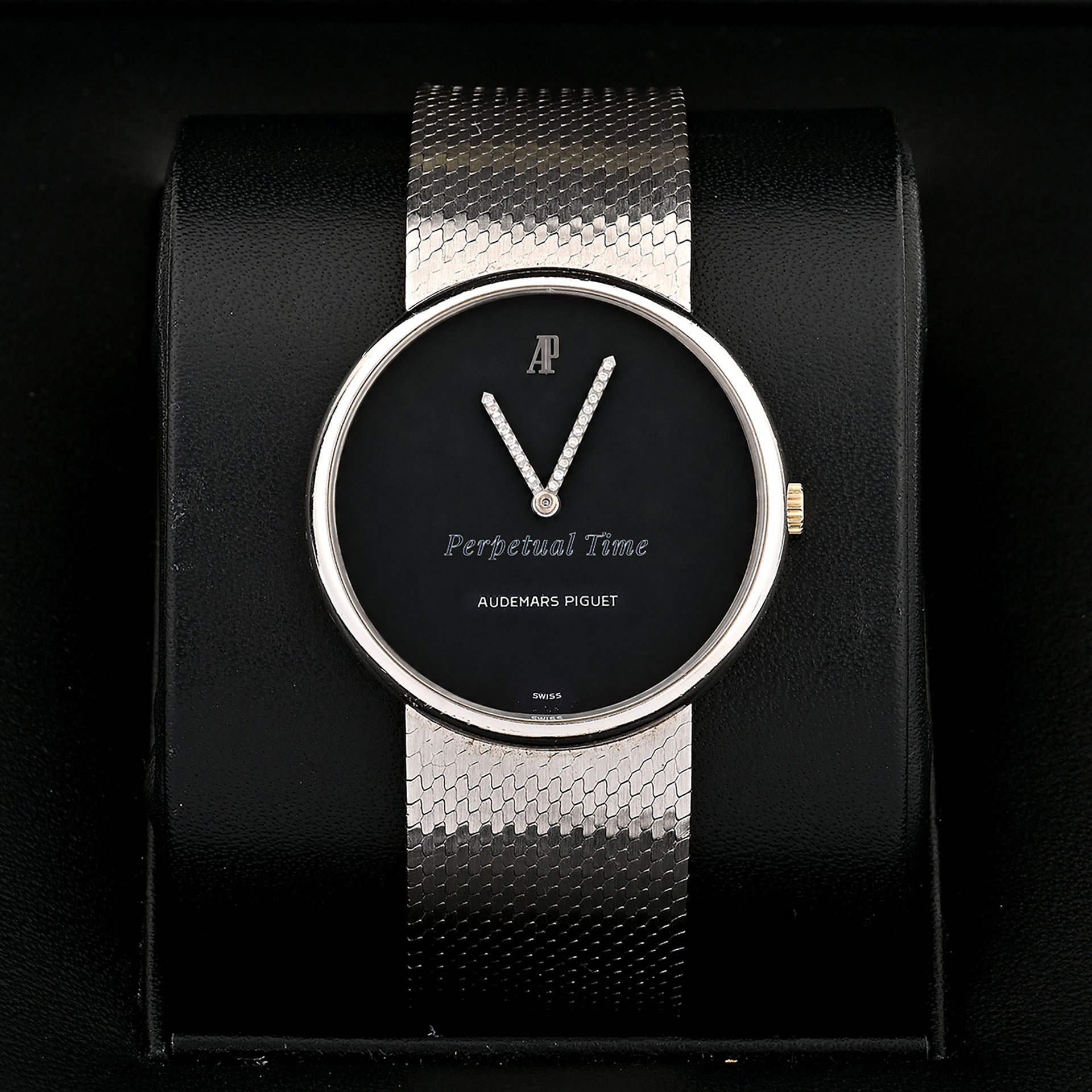 Audemars Piguet Vintage Dress Watch 5266BC 18K White Gold Black Diamond Dial