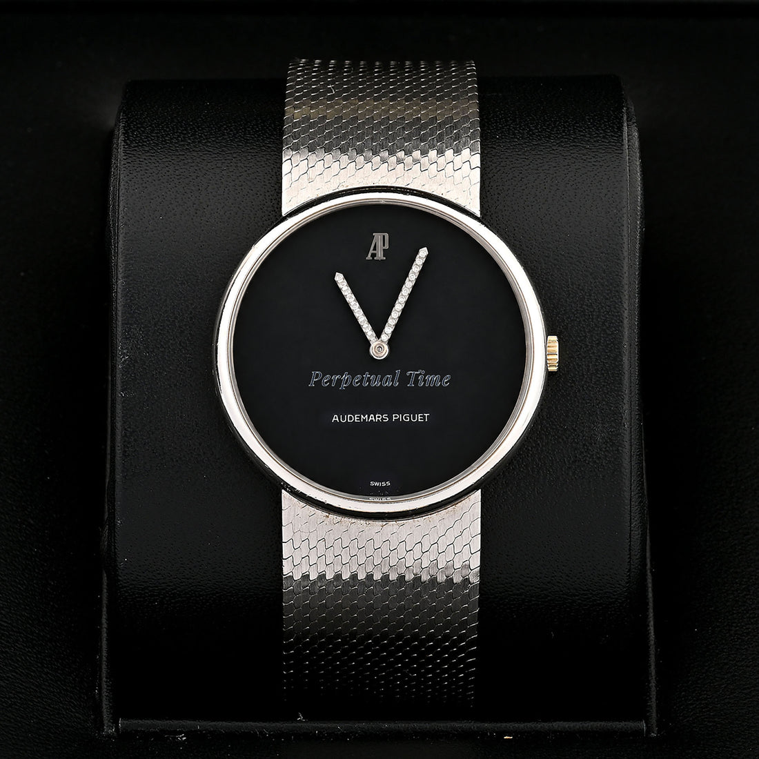Audemars Piguet Vintage Dress Watch 5266BC 18K White Gold Black Diamond Dial