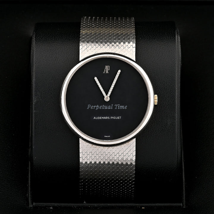 Audemars Piguet Vintage Dress Watch 5266BC 18K White Gold Black Diamond Dial