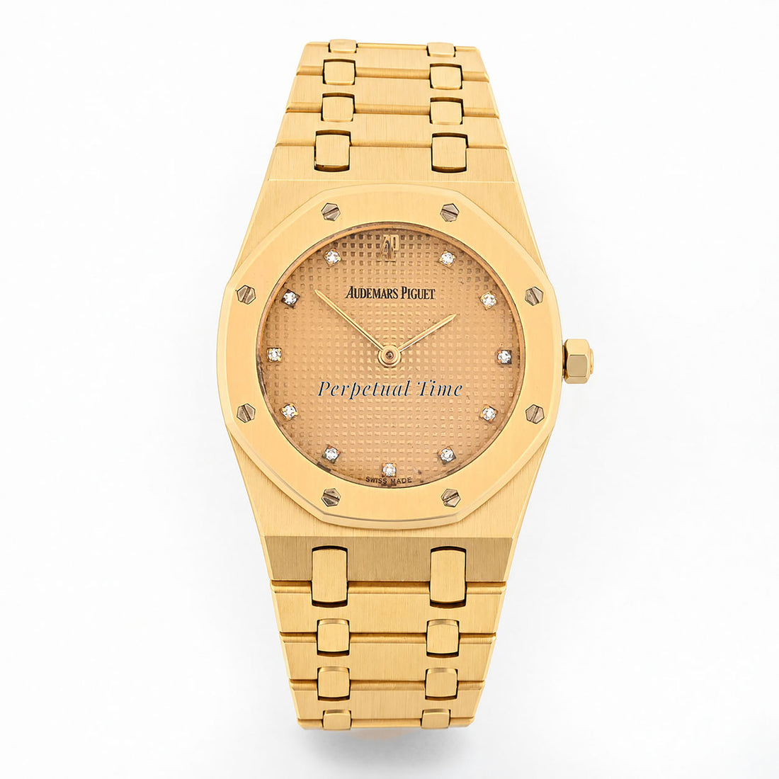 Audemars Piguet Royal Oak 33mm 56303BA 18K Yellow Gold Champagne Diamond Dial