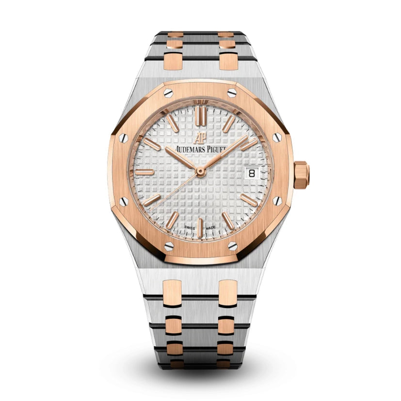 Audemars Piguet Royal Oak 77350SR 34mm Stainless Steel & Rose Gold |White Dial| Rose Gold Bezel|