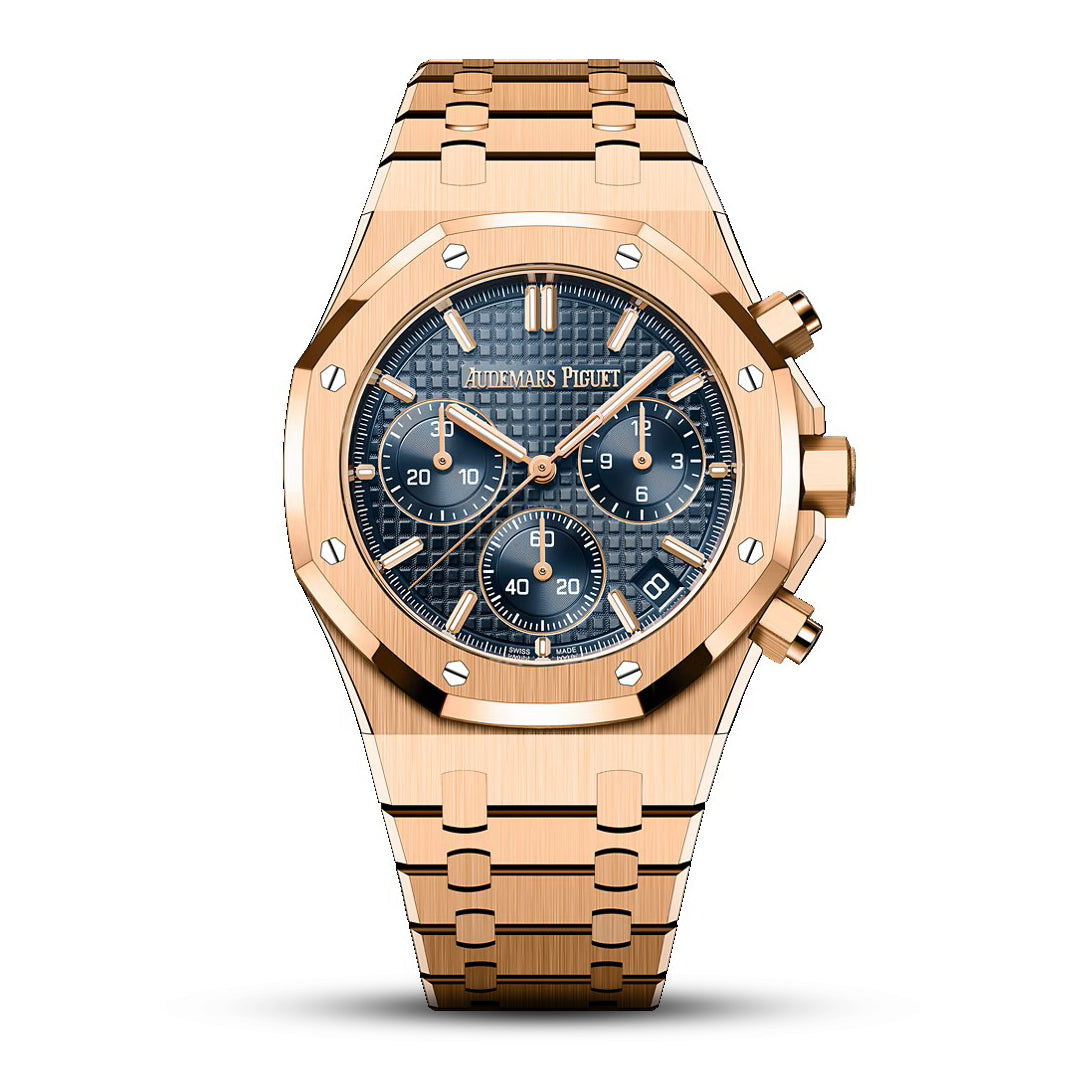 Audemars Piguet Royal Oak Chronograph 26240OR 41mm Rose Gold | Blue Dial |